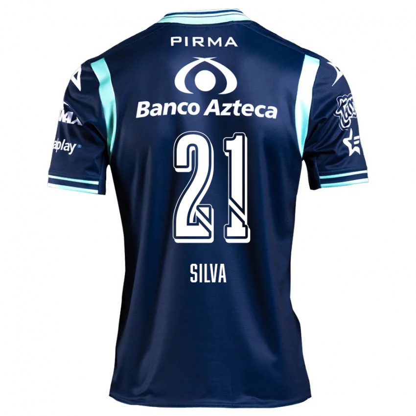 Niño Camiseta Gastón Silva #21 Azul Marino 2ª Equipación 2024/25 La Camisa México