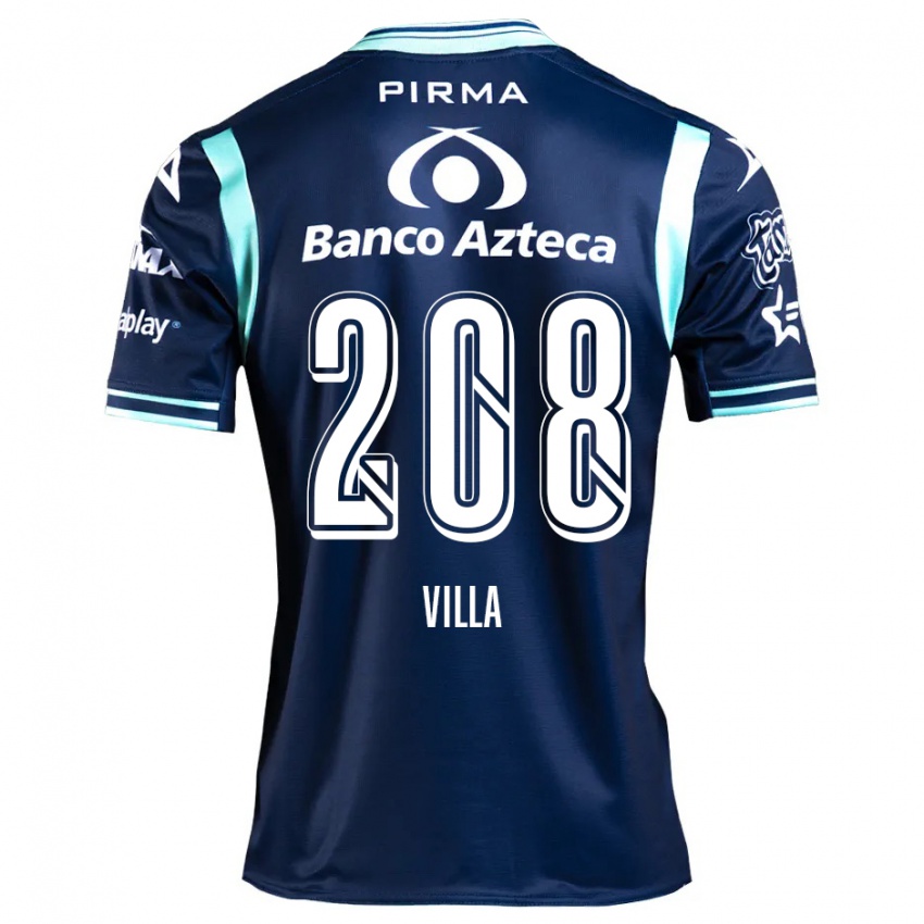 Niño Camiseta Patrick Villa #208 Azul Marino 2ª Equipación 2024/25 La Camisa México