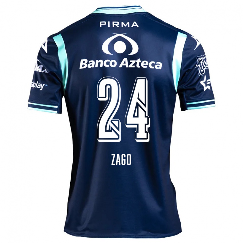 Niño Camiseta Diego Zago #24 Azul Marino 2ª Equipación 2024/25 La Camisa México