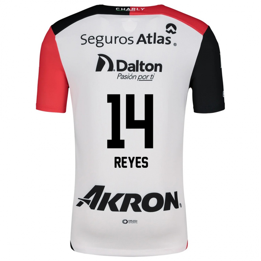 Niño Camiseta Luis Reyes #14 Blanco Rojo Negro 2ª Equipación 2024/25 La Camisa México