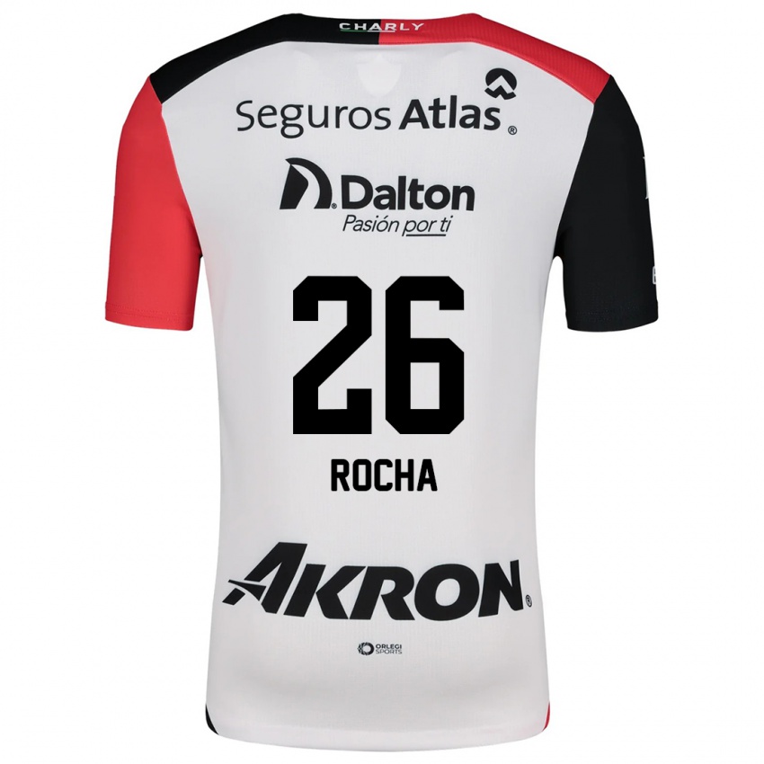 Niño Camiseta Aldo Rocha #26 Blanco Rojo Negro 2ª Equipación 2024/25 La Camisa México