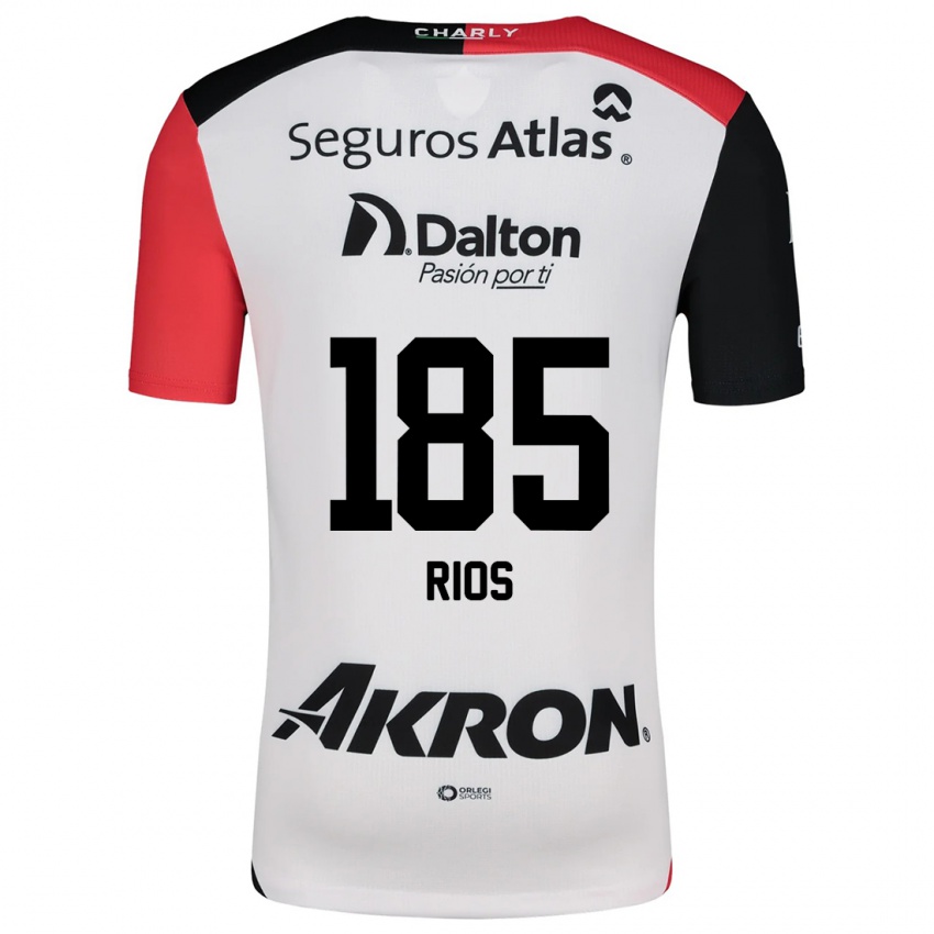 Niño Camiseta Víctor Ríos #185 Blanco Rojo Negro 2ª Equipación 2024/25 La Camisa México