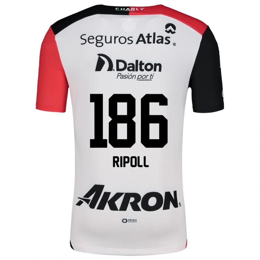 Niño Camiseta Alonso Ripoll #186 Blanco Rojo Negro 2ª Equipación 2024/25 La Camisa México