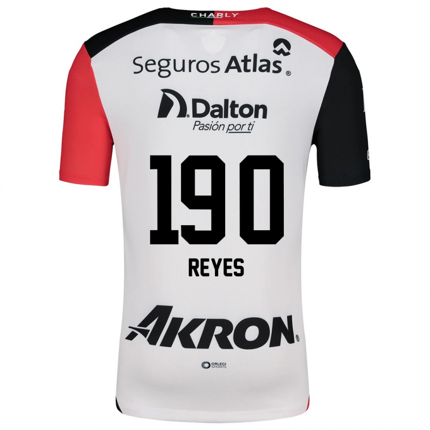 Niño Camiseta Óscar Reyes #190 Blanco Rojo Negro 2ª Equipación 2024/25 La Camisa México