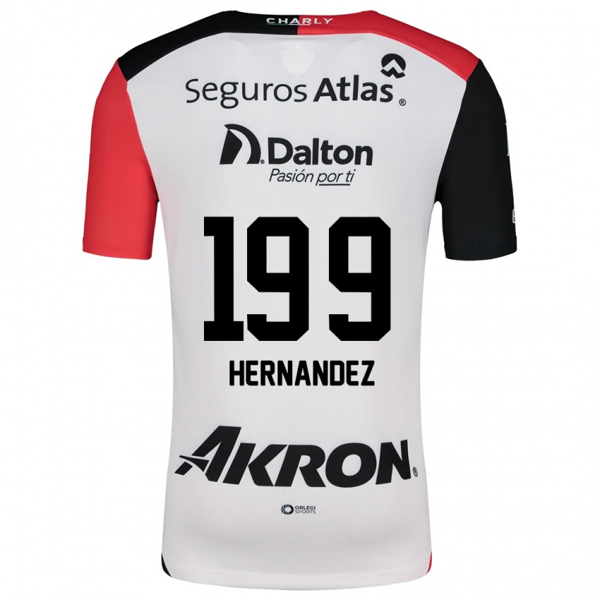 Niño Camiseta Sergio Hernández #199 Blanco Rojo Negro 2ª Equipación 2024/25 La Camisa México