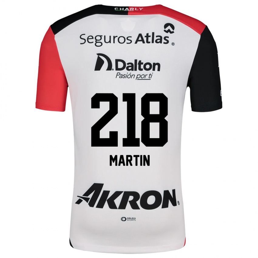 Niño Camiseta Jorge San Martín #218 Blanco Rojo Negro 2ª Equipación 2024/25 La Camisa México