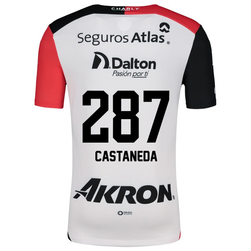 Niño Camiseta Mariano Castañeda #287 Blanco Rojo Negro 2ª Equipación 2024/25 La Camisa México