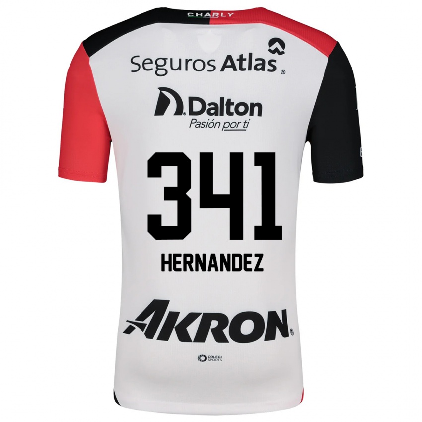 Niño Camiseta Leonardo Hernández #341 Blanco Rojo Negro 2ª Equipación 2024/25 La Camisa México