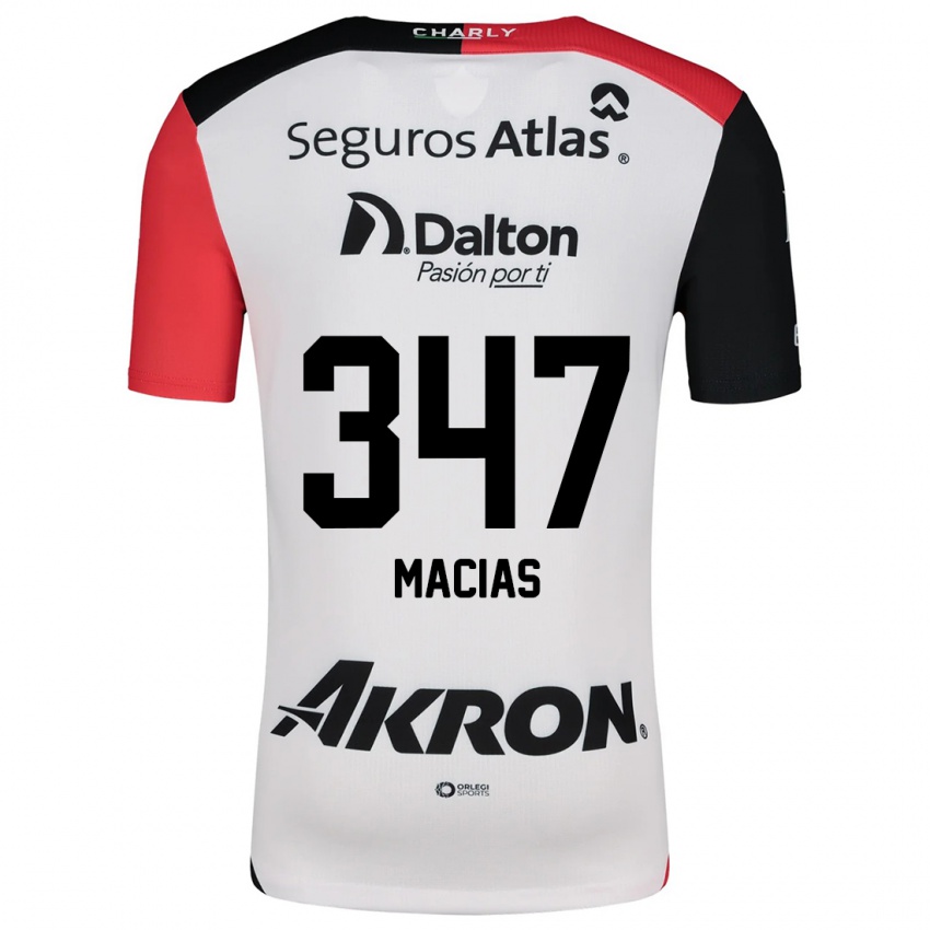 Niño Camiseta Ángel Macías #347 Blanco Rojo Negro 2ª Equipación 2024/25 La Camisa México