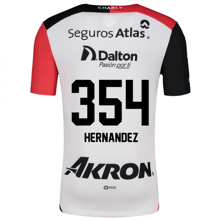 Niño Camiseta Daniel Hernández #354 Blanco Rojo Negro 2ª Equipación 2024/25 La Camisa México