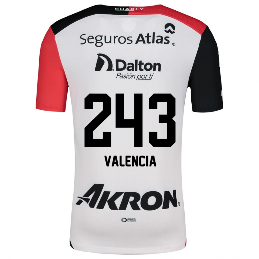 Niño Camiseta Luis Valencia #243 Blanco Rojo Negro 2ª Equipación 2024/25 La Camisa México