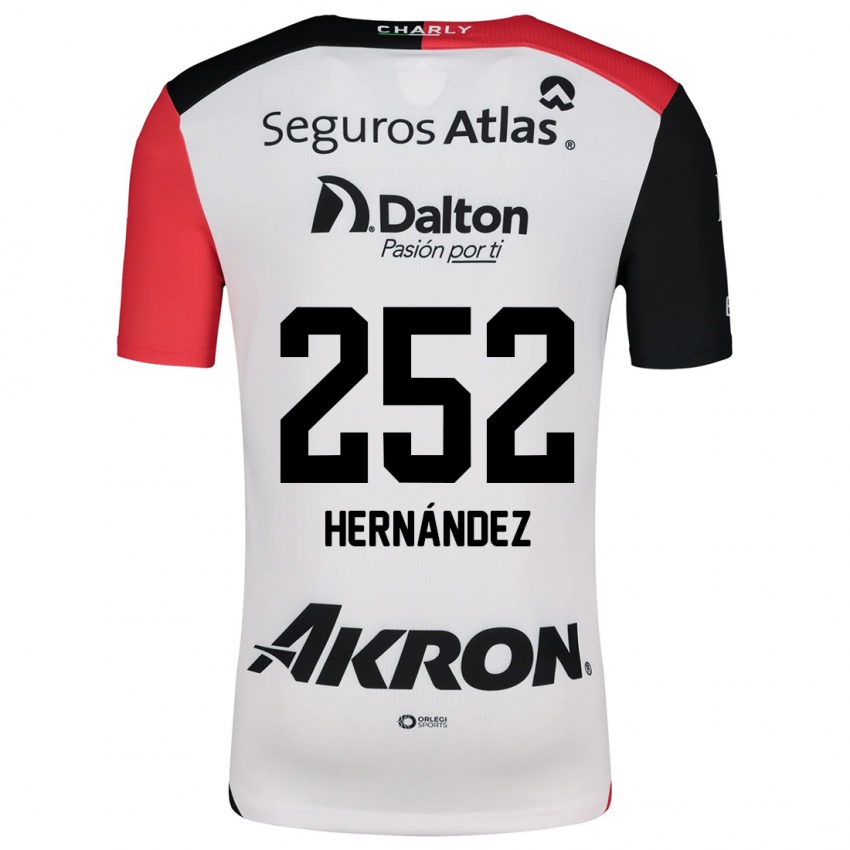 Niño Camiseta Luis Hernández #252 Blanco Rojo Negro 2ª Equipación 2024/25 La Camisa México