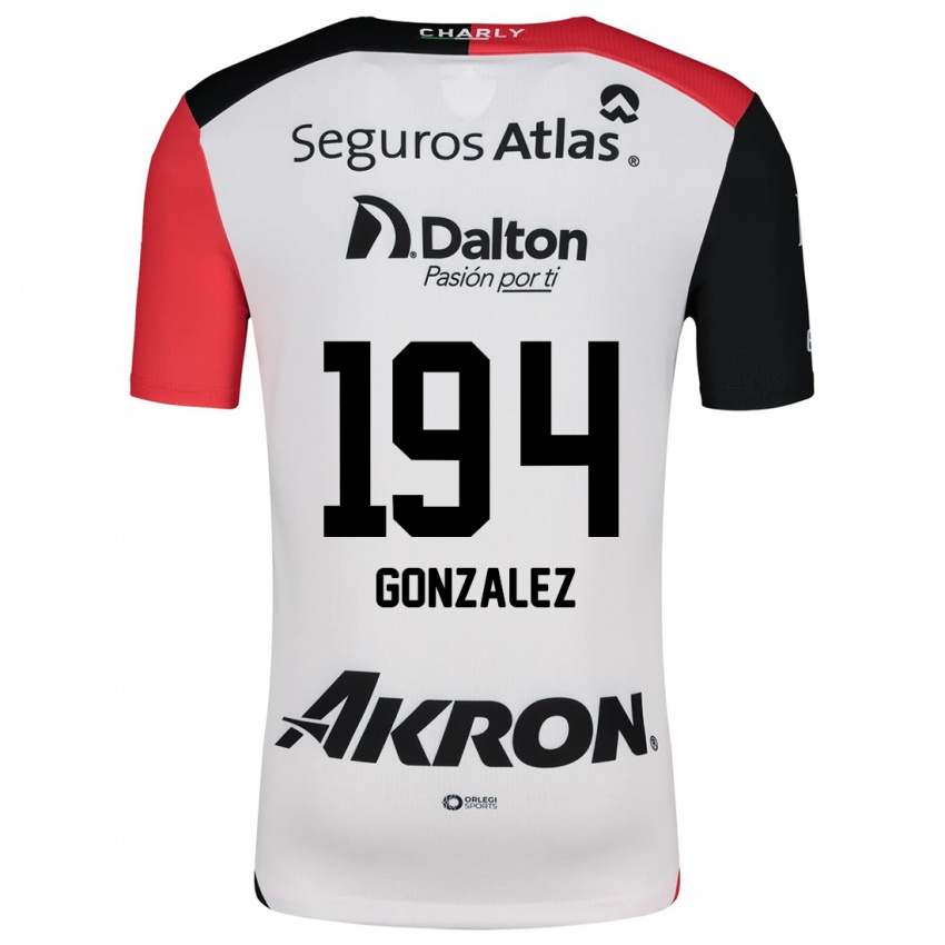 Niño Camiseta Andrés González #194 Blanco Rojo Negro 2ª Equipación 2024/25 La Camisa México