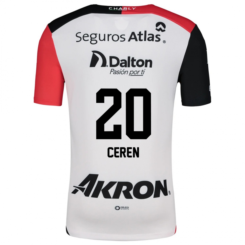 Niño Camiseta Brenda Cerén #20 Blanco Rojo Negro 2ª Equipación 2024/25 La Camisa México