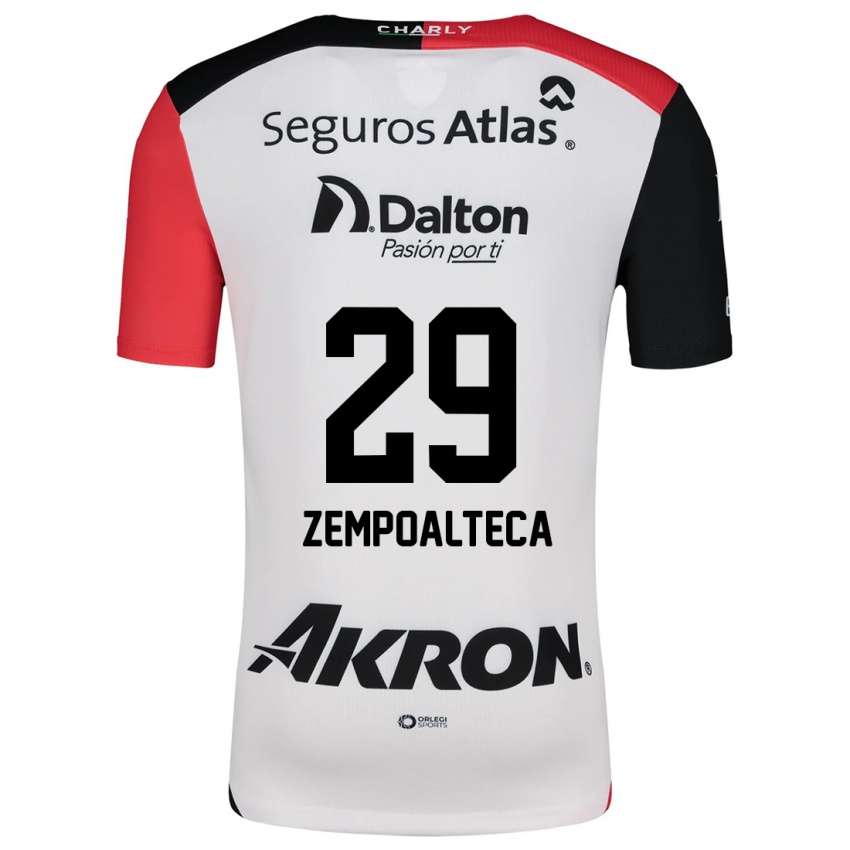 Niño Camiseta Karla Zempoalteca #29 Blanco Rojo Negro 2ª Equipación 2024/25 La Camisa México