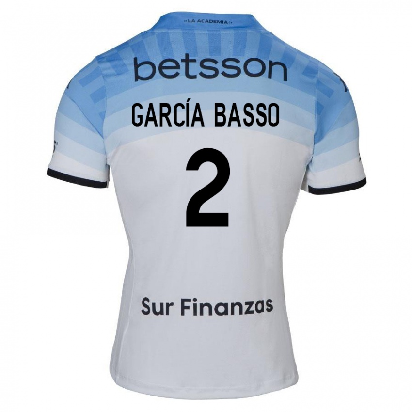 Niño Camiseta Agustín García Basso #2 Blanco Azul Negro 2ª Equipación 2024/25 La Camisa México