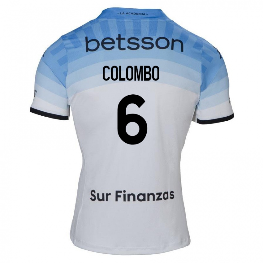 Niño Camiseta Nazareno Colombo #6 Blanco Azul Negro 2ª Equipación 2024/25 La Camisa México