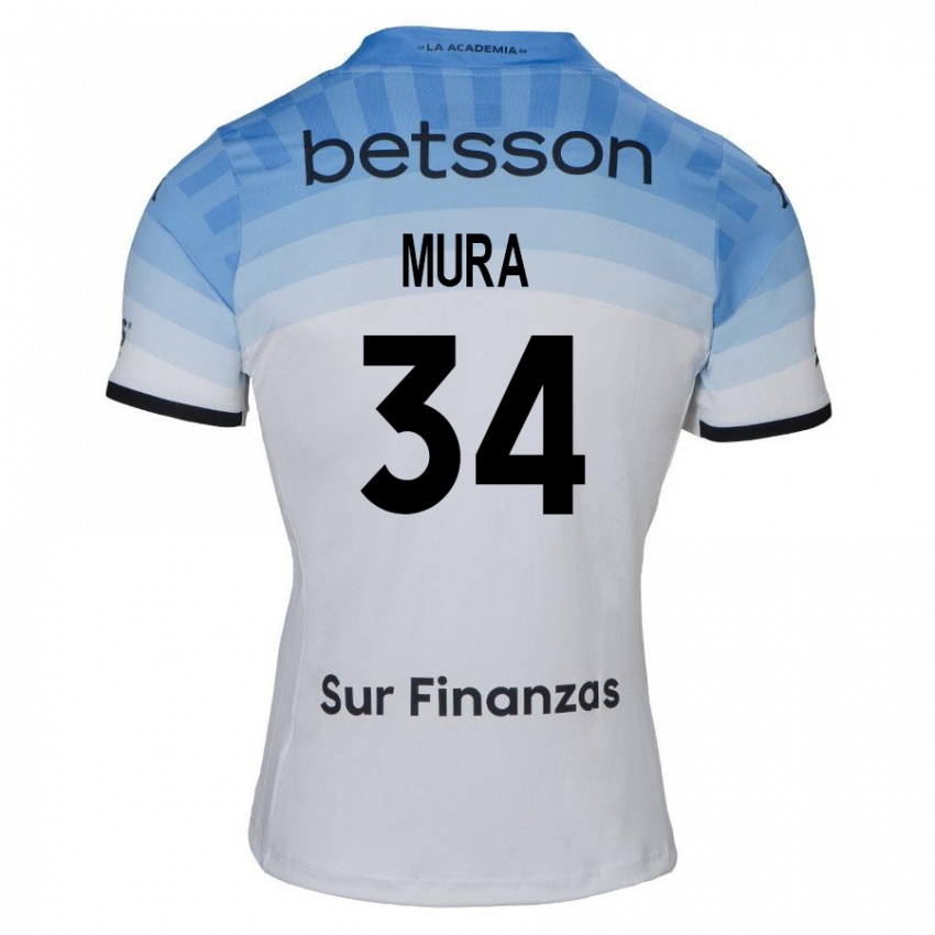 Niño Camiseta Facundo Mura #34 Blanco Azul Negro 2ª Equipación 2024/25 La Camisa México