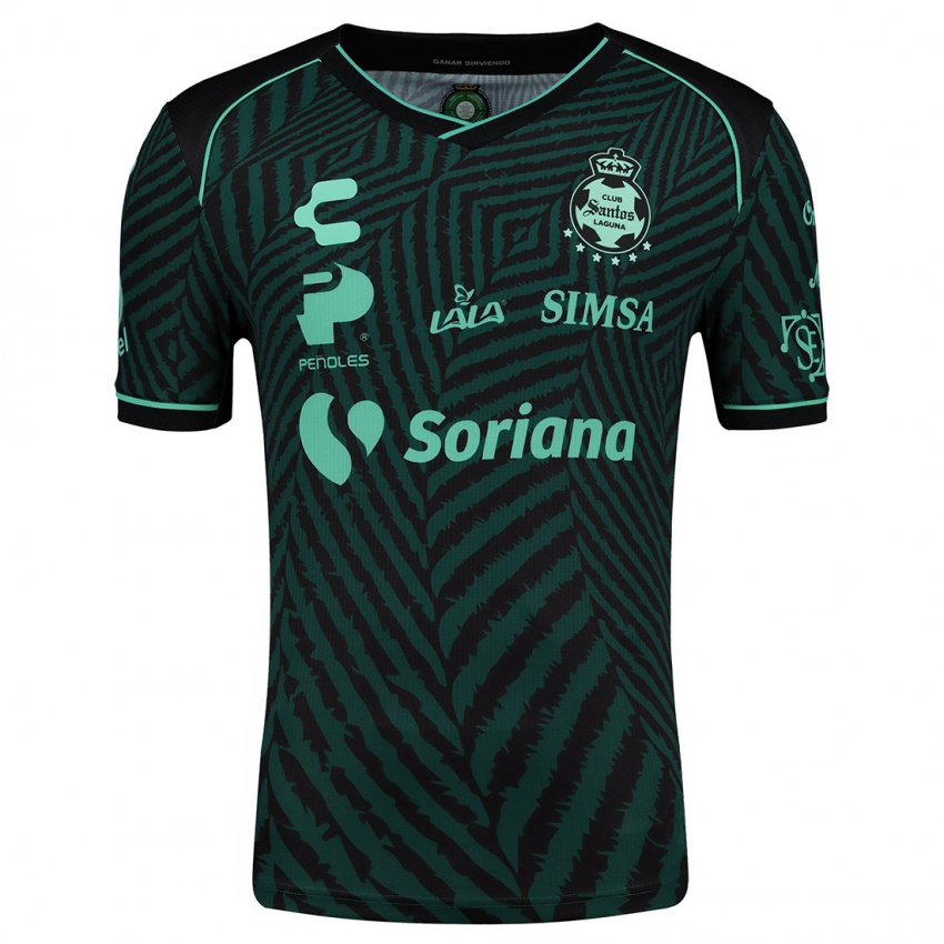 Niño Camiseta Lourdes De León #4 Verde Negro 2ª Equipación 2024/25 La Camisa México