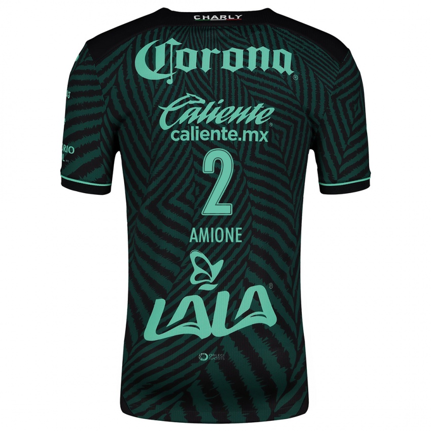 Niño Camiseta Bruno Amione #2 Verde Negro 2ª Equipación 2024/25 La Camisa México