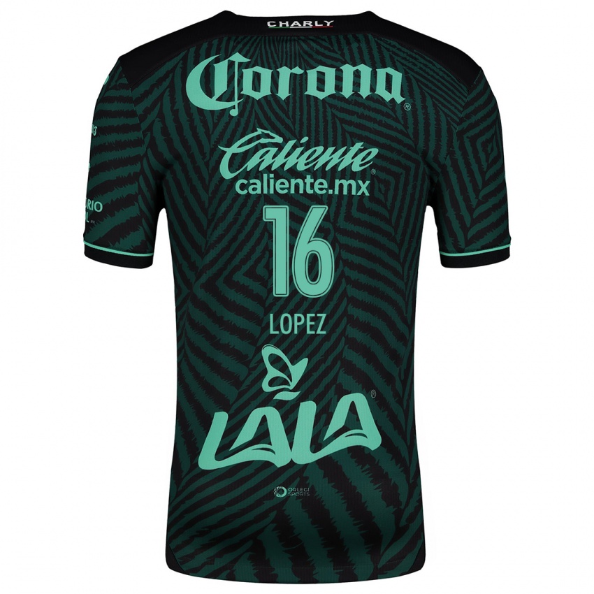 Niño Camiseta Aldo López #16 Verde Negro 2ª Equipación 2024/25 La Camisa México