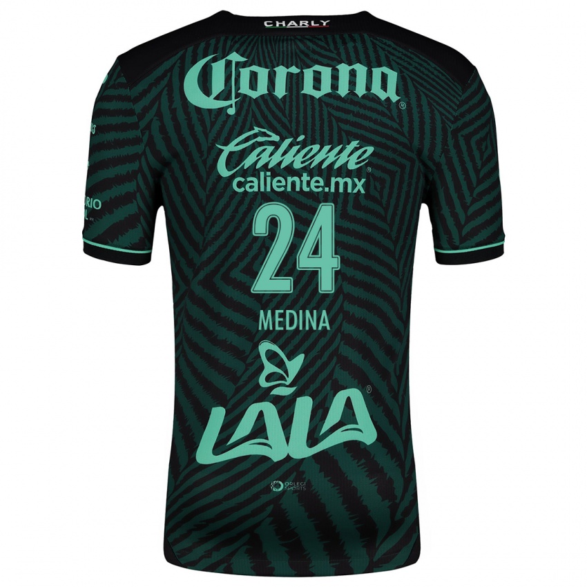 Niño Camiseta Diego Medina #24 Verde Negro 2ª Equipación 2024/25 La Camisa México