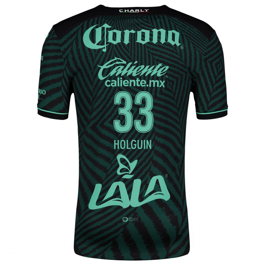 Niño Camiseta Héctor Holguín #33 Verde Negro 2ª Equipación 2024/25 La Camisa México