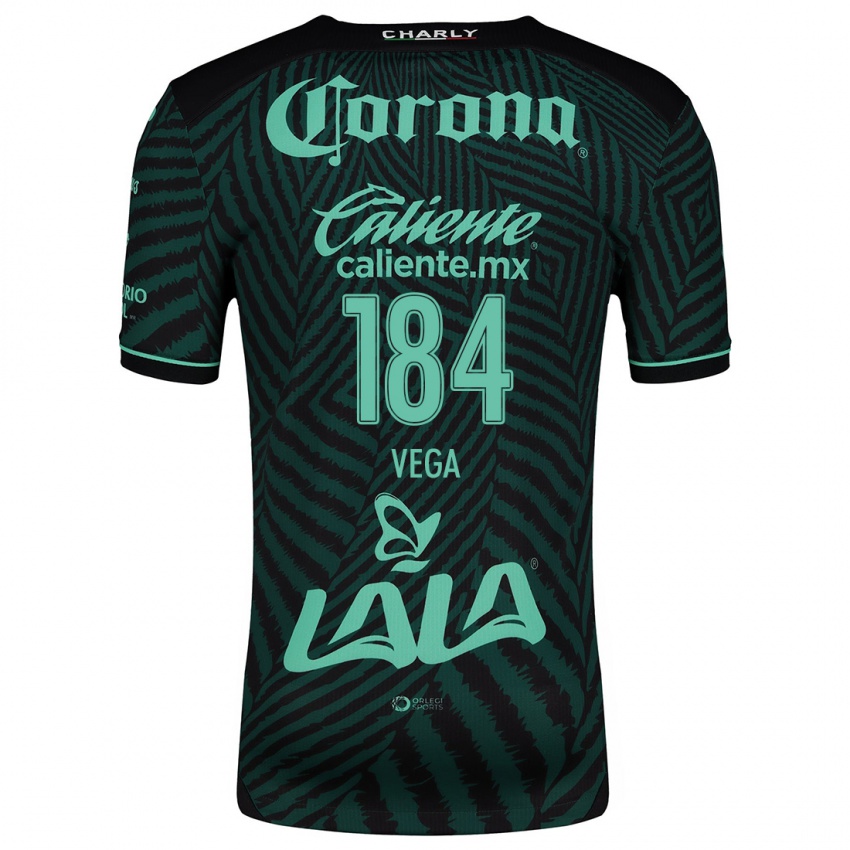 Niño Camiseta Luis Vega #184 Verde Negro 2ª Equipación 2024/25 La Camisa México