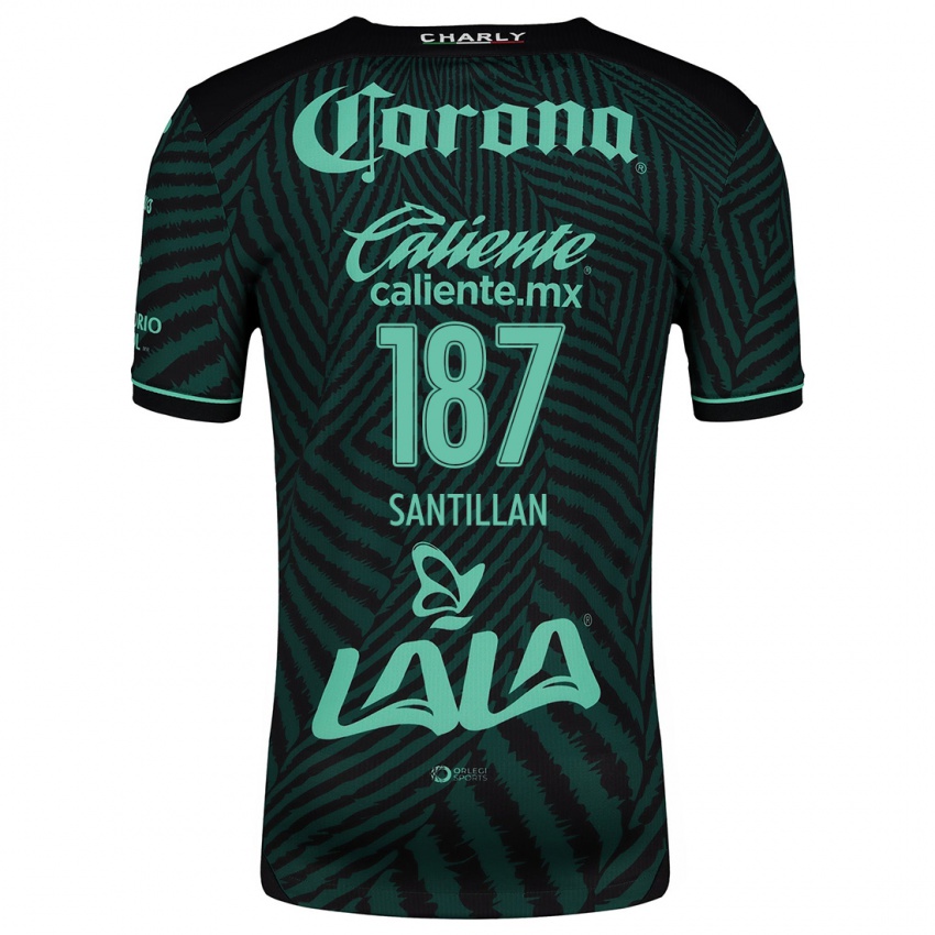 Niño Camiseta Emilio Santillán #187 Verde Negro 2ª Equipación 2024/25 La Camisa México