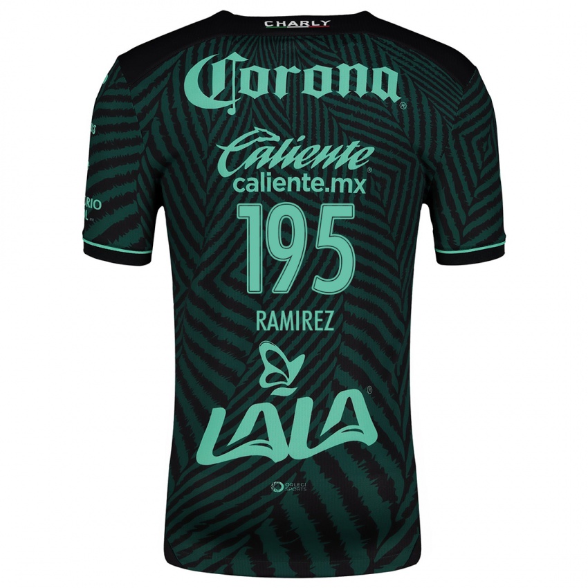 Niño Camiseta Jesús Ramírez #195 Verde Negro 2ª Equipación 2024/25 La Camisa México