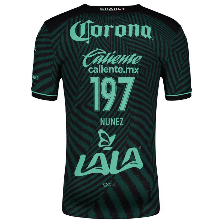 Niño Camiseta Kevin Núñez #197 Verde Negro 2ª Equipación 2024/25 La Camisa México