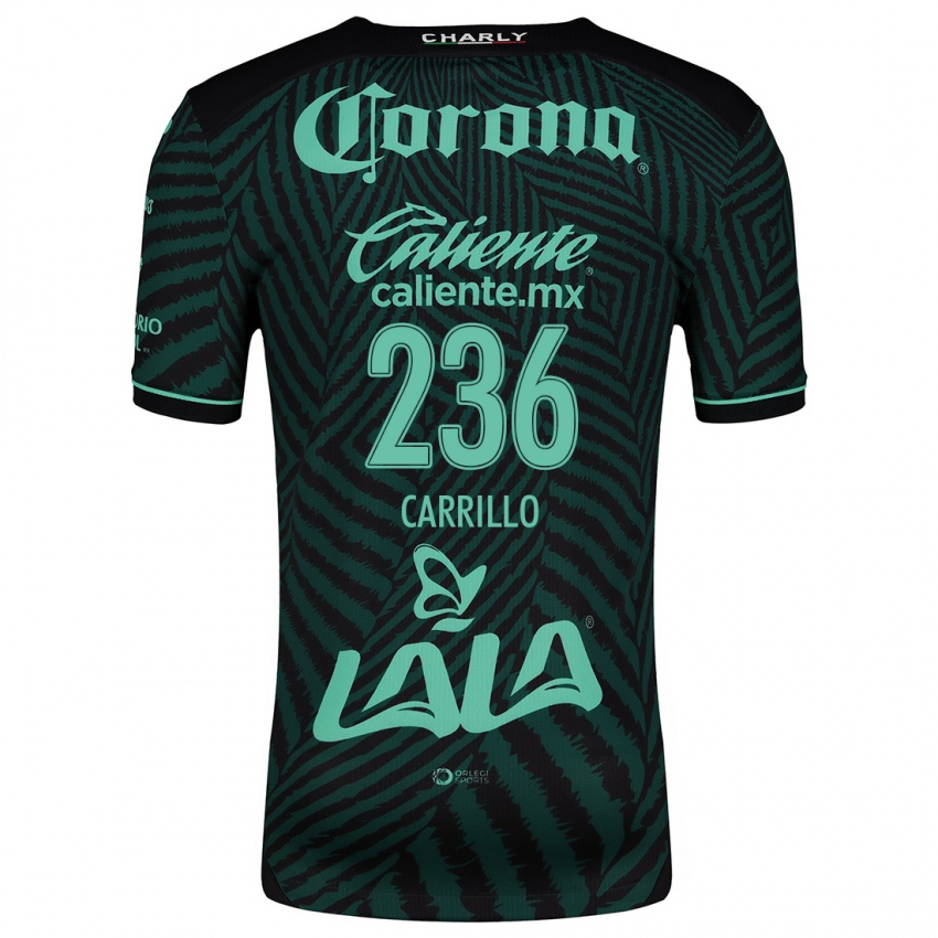 Niño Camiseta Fernando Carrillo #236 Verde Negro 2ª Equipación 2024/25 La Camisa México