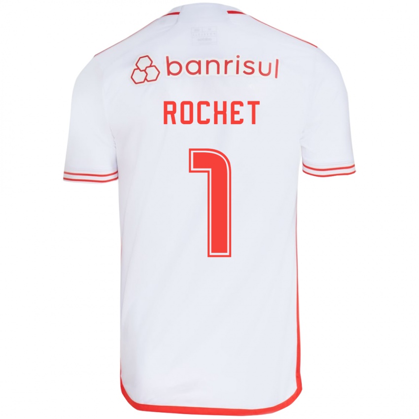 Niño Camiseta Sergio Rochet #1 Blanco Rojo 2ª Equipación 2024/25 La Camisa México