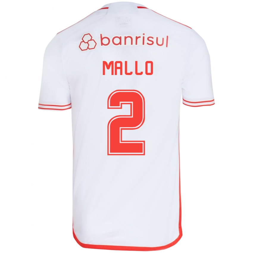 Niño Camiseta Hugo Mallo #2 Blanco Rojo 2ª Equipación 2024/25 La Camisa México