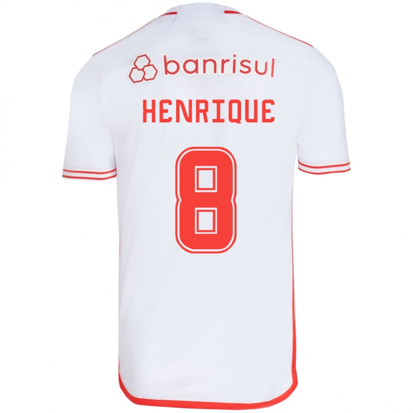 Niño Camiseta Bruno Henrique #8 Blanco Rojo 2ª Equipación 2024/25 La Camisa México