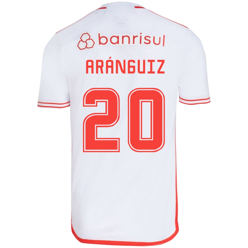 Niño Camiseta Charles Aránguiz #20 Blanco Rojo 2ª Equipación 2024/25 La Camisa México