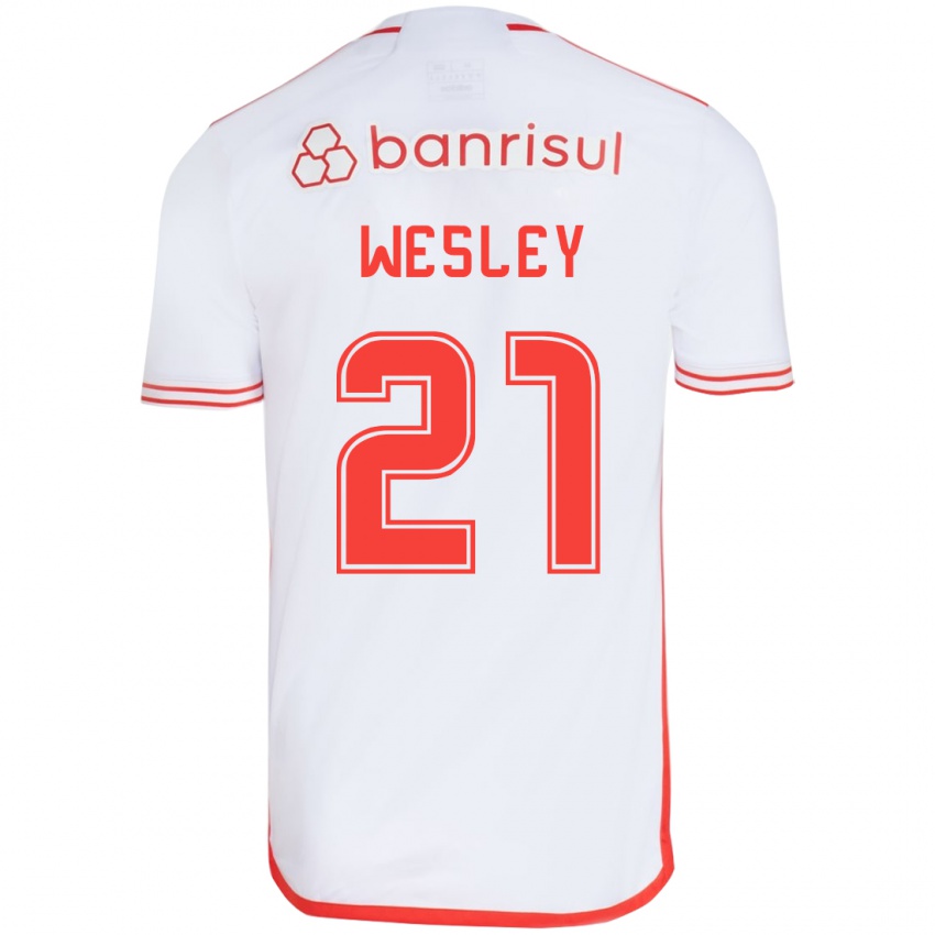 Niño Camiseta Wesley #21 Blanco Rojo 2ª Equipación 2024/25 La Camisa México