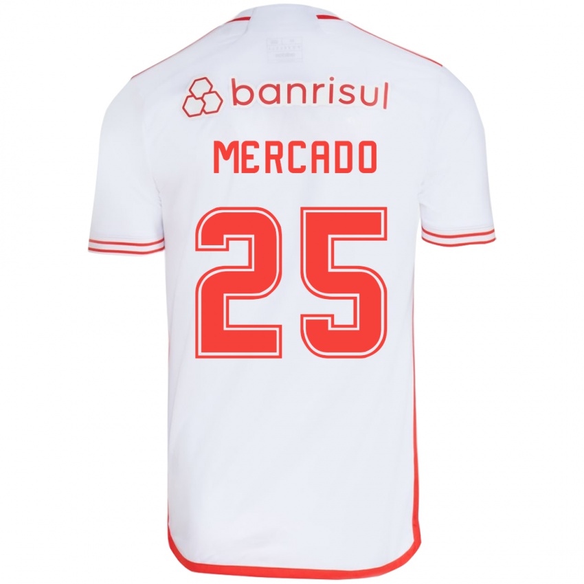 Niño Camiseta Gabriel Mercado #25 Blanco Rojo 2ª Equipación 2024/25 La Camisa México