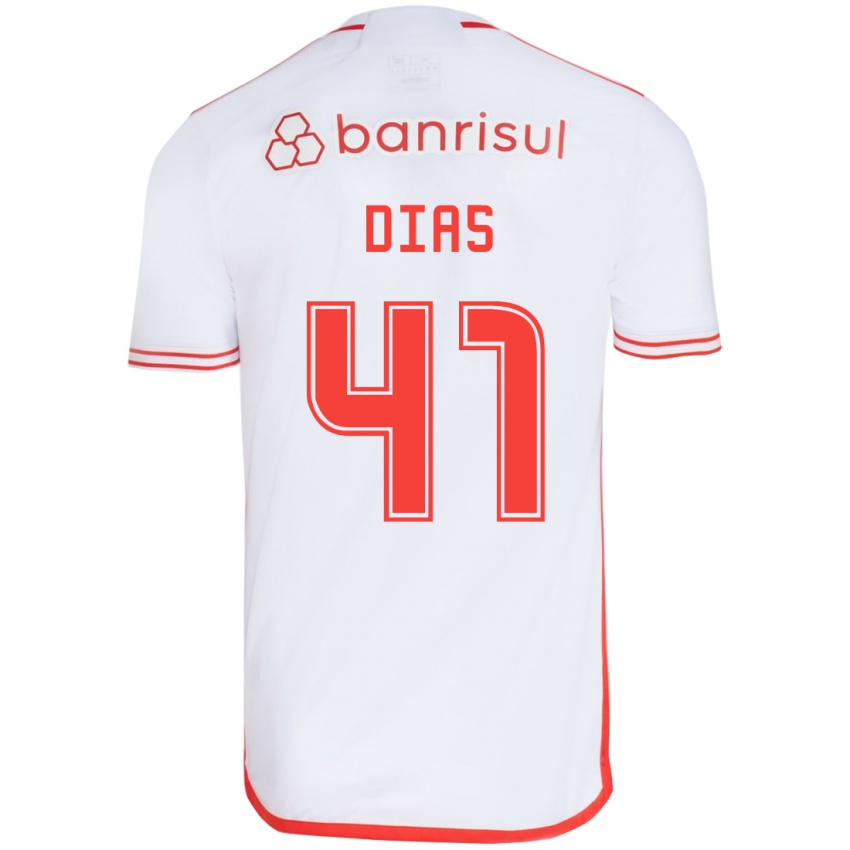 Niño Camiseta Matheus Dias #41 Blanco Rojo 2ª Equipación 2024/25 La Camisa México