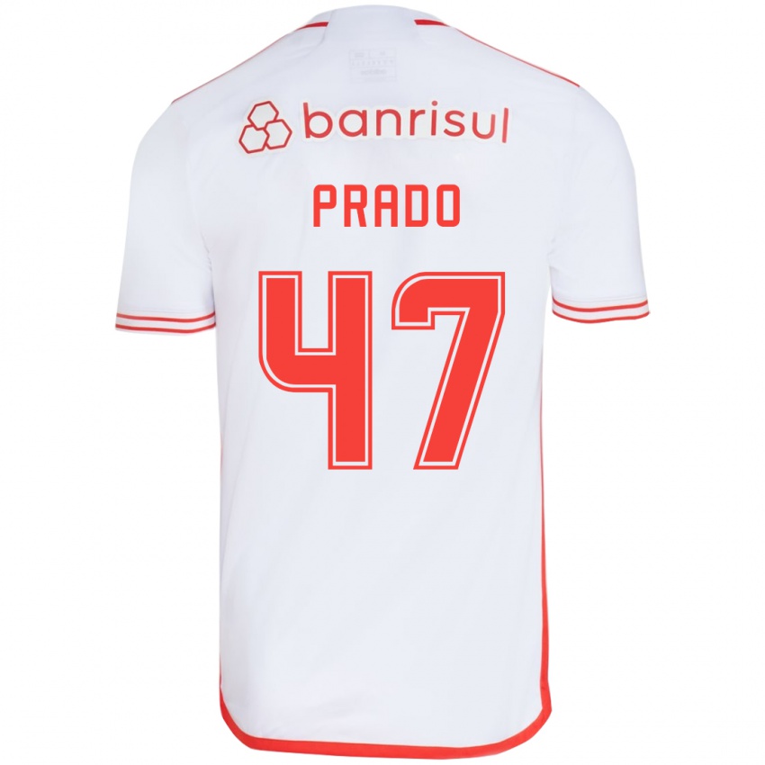 Niño Camiseta Gustavo Prado #47 Blanco Rojo 2ª Equipación 2024/25 La Camisa México