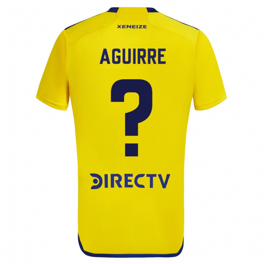 Niño Camiseta Brian Aguirre #0 Amarillo Azul 2ª Equipación 2024/25 La Camisa México