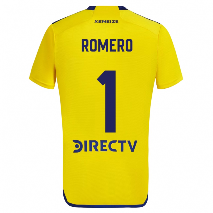 Niño Camiseta Sergio Romero #1 Amarillo Azul 2ª Equipación 2024/25 La Camisa México