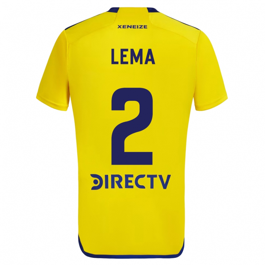 Niño Camiseta Cristian Lema #2 Amarillo Azul 2ª Equipación 2024/25 La Camisa México