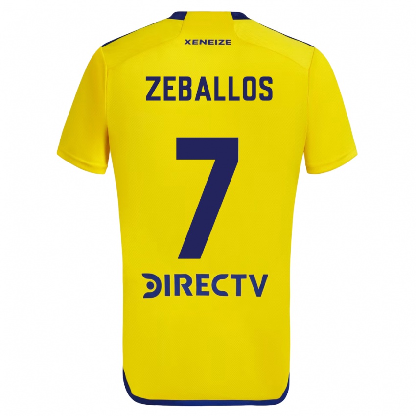 Niño Camiseta Exequiel Zeballos #7 Amarillo Azul 2ª Equipación 2024/25 La Camisa México