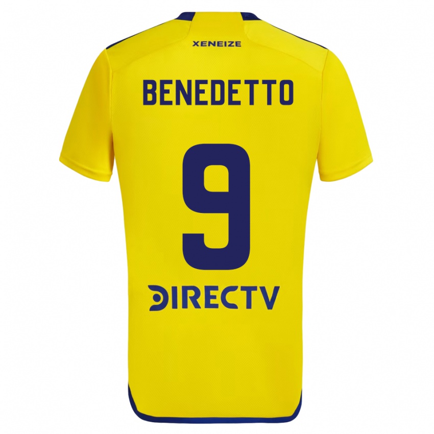 Niño Camiseta Dario Benedetto #9 Amarillo Azul 2ª Equipación 2024/25 La Camisa México