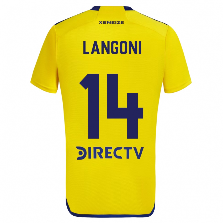 Niño Camiseta Luca Langoni #14 Amarillo Azul 2ª Equipación 2024/25 La Camisa México