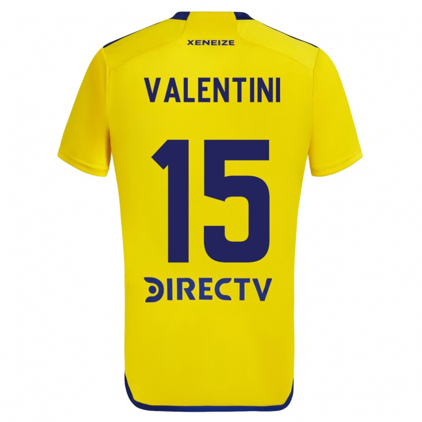 Niño Camiseta Nicolas Valentini #15 Amarillo Azul 2ª Equipación 2024/25 La Camisa México