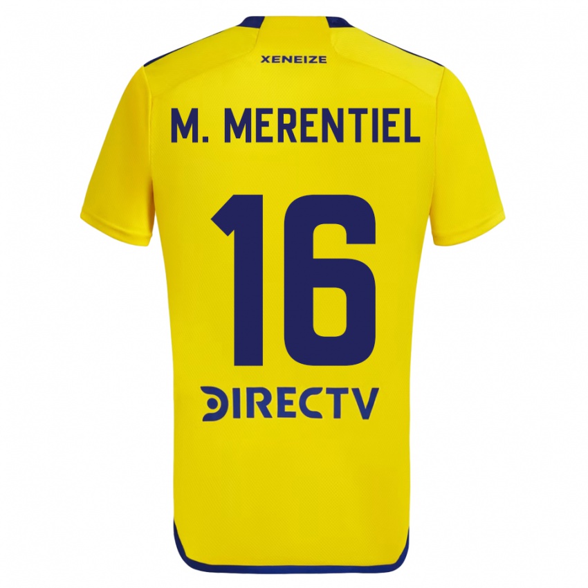 Niño Camiseta Miguel Merentiel #16 Amarillo Azul 2ª Equipación 2024/25 La Camisa México