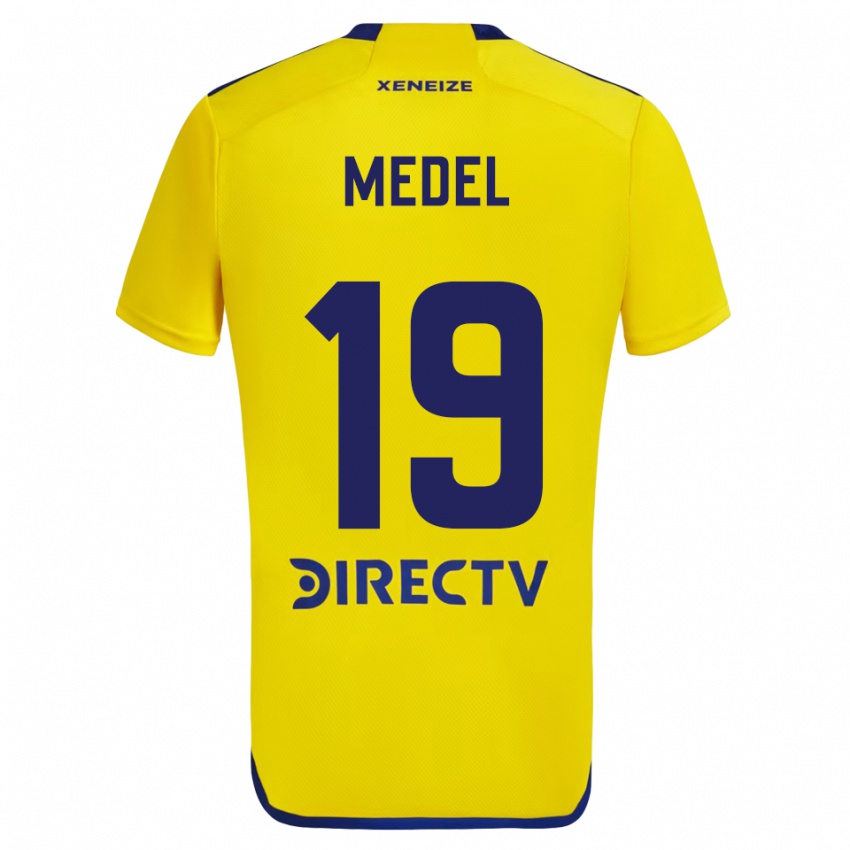 Niño Camiseta Gary Medel #19 Amarillo Azul 2ª Equipación 2024/25 La Camisa México