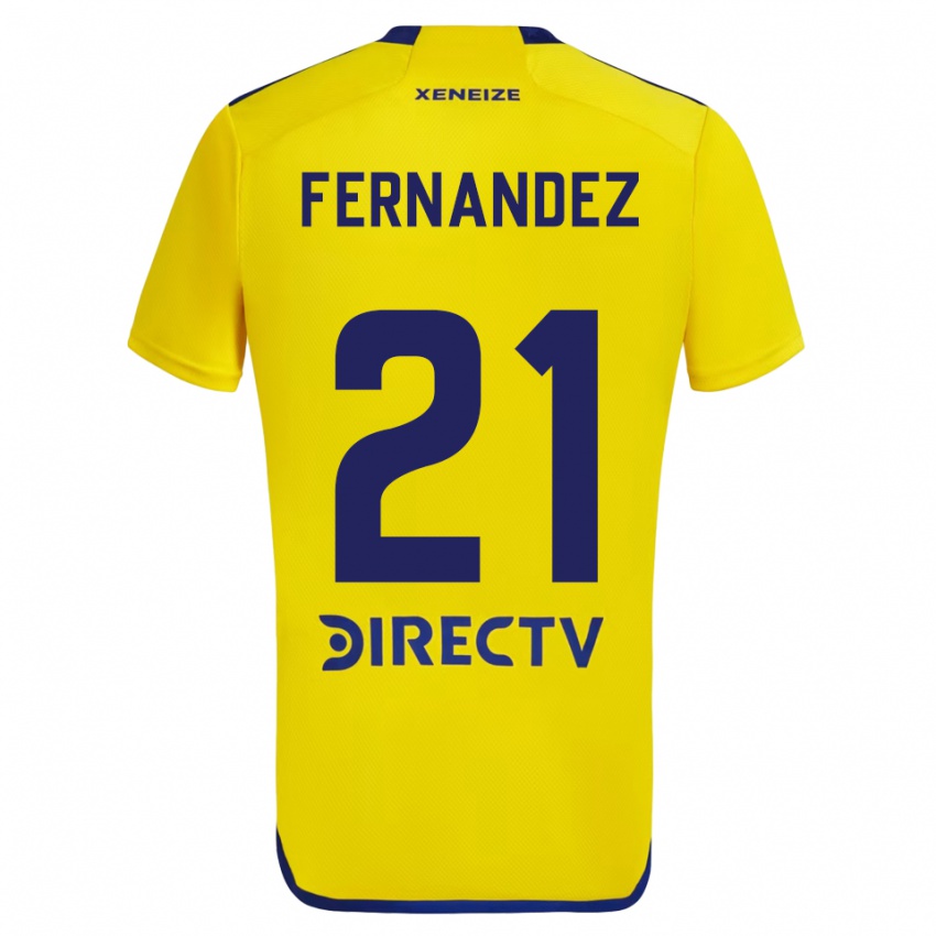 Niño Camiseta Ezequiel Fernandez #21 Amarillo Azul 2ª Equipación 2024/25 La Camisa México